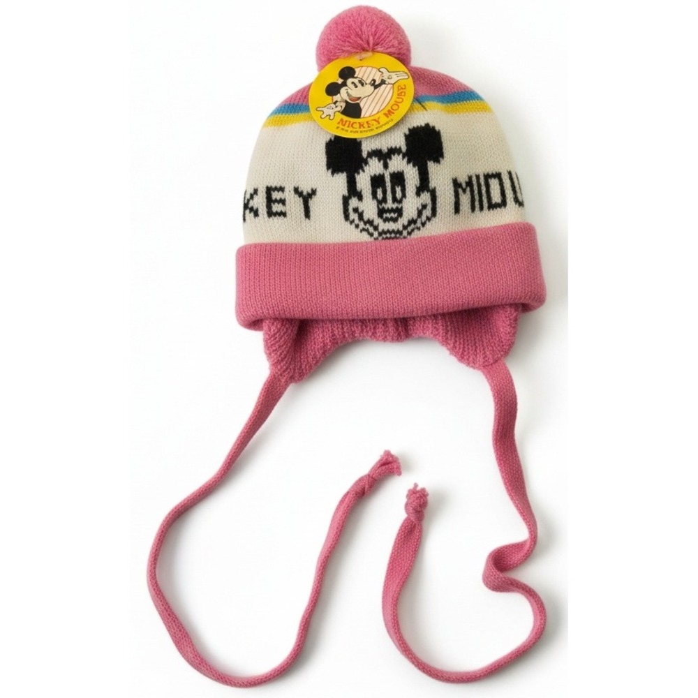 NWT Vintage Disney Mickey Mouse Infant Baby Winter Knit Hat Beanie